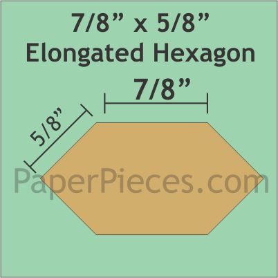 7/8" x 5/8 Elongated Hexagon