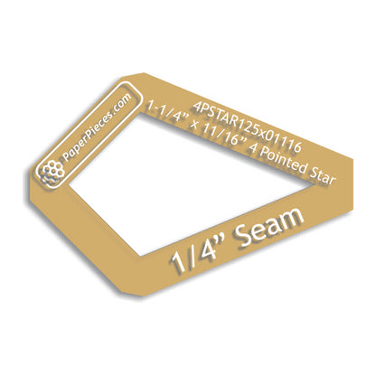 1-1/4" x 11/16" 4 Point Star
