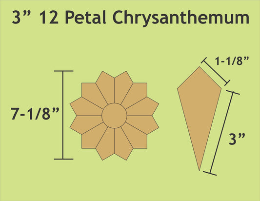 3" 12 Petal Chrysanthemums