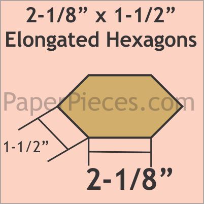 2-1/8" x 1-1/2" Elongated Hexagons