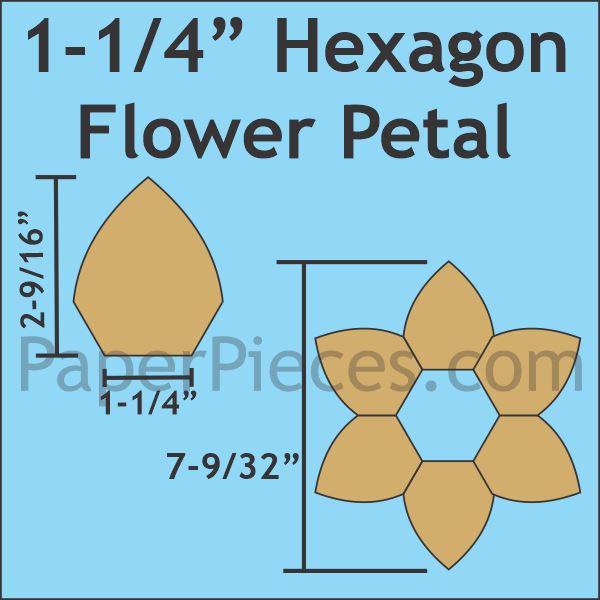 1-1/4" Hexagon Flower Petal