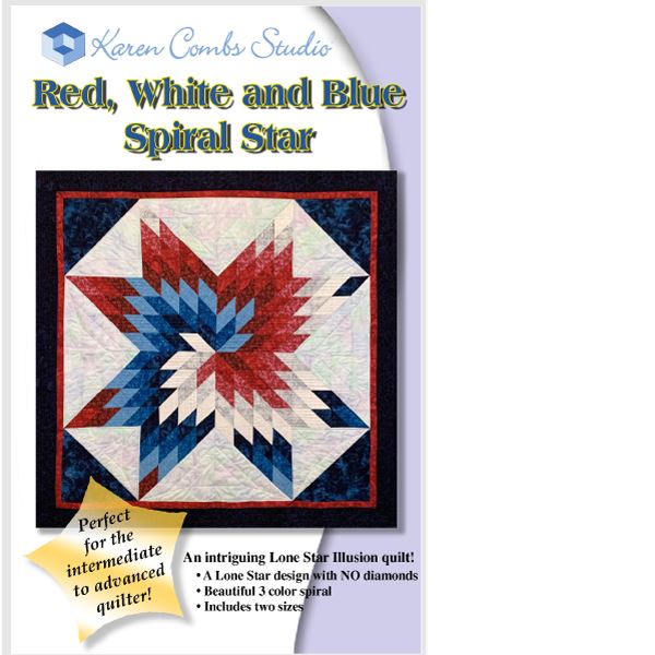 Red White and Blue Star Spiral by Karen Combs