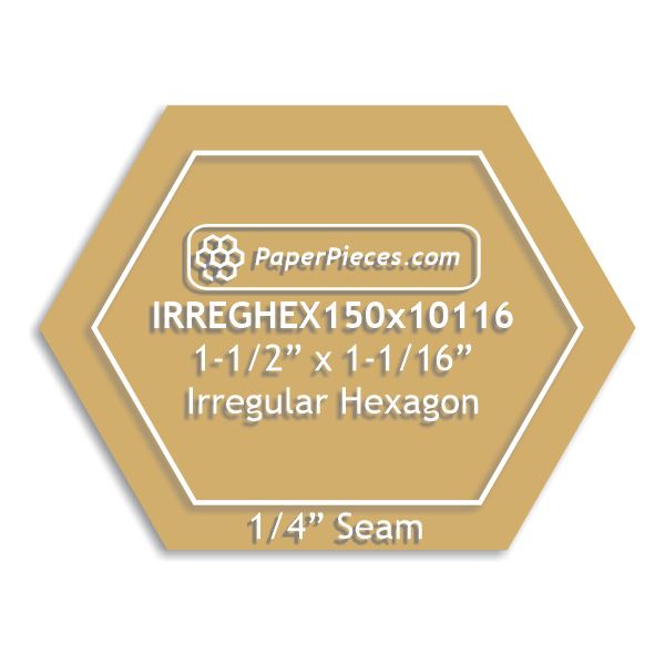 1-1/2" x 1-1/16" Irregular Hexagon