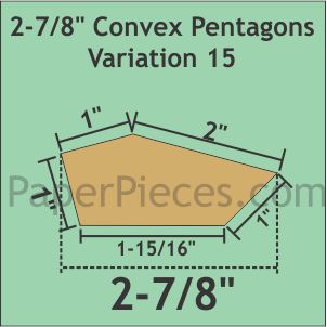 2-7/8" Convex Pentagons Variation 15
