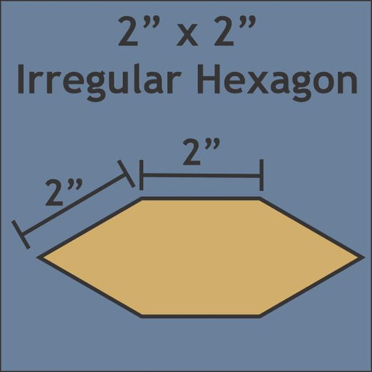 2" x 2" Irregular Elongated Hexagon