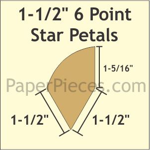 1-1/2" 6 Point Star Petals