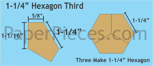1-1/4" Hexagon Thirds