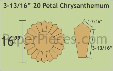 3-13/16" 20 Petal Chrysanthemum