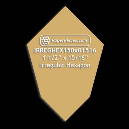 1-1/2" x 15/16" Irregular Hexagon