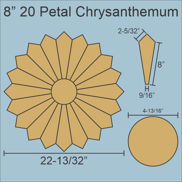 8" 20 Petal Chrysanthemum