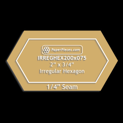 2" x 3/4" Irregular Hexagon