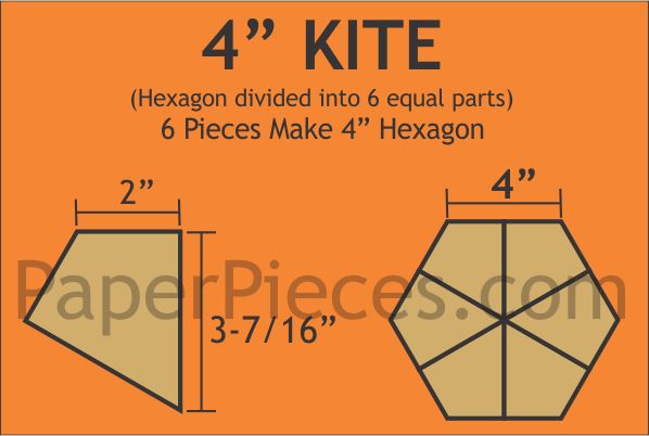 4" Hexagon Kites