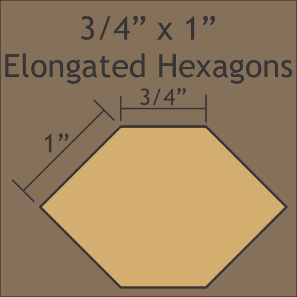 3/4" x 1" Elongated Hexagons