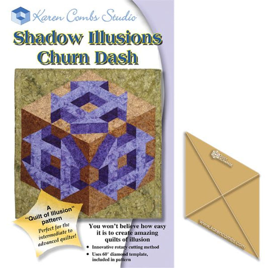 Shadow Illusions Churn Dash by Karen Combs with Karen Combs Large Studio Template
