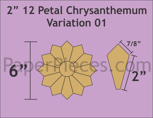 2" 12 Petal Chrysanthemums Variation 01