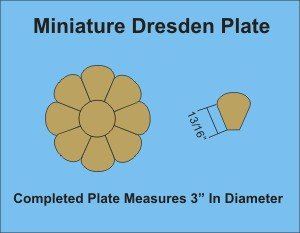 3" 8 Petal Miniature Dresden Plates