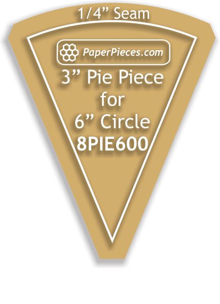 6" Diameter 8 Piece Pie Circles