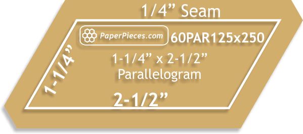 1-1/4" x 2-1/2" 60 Degree Parallelograms