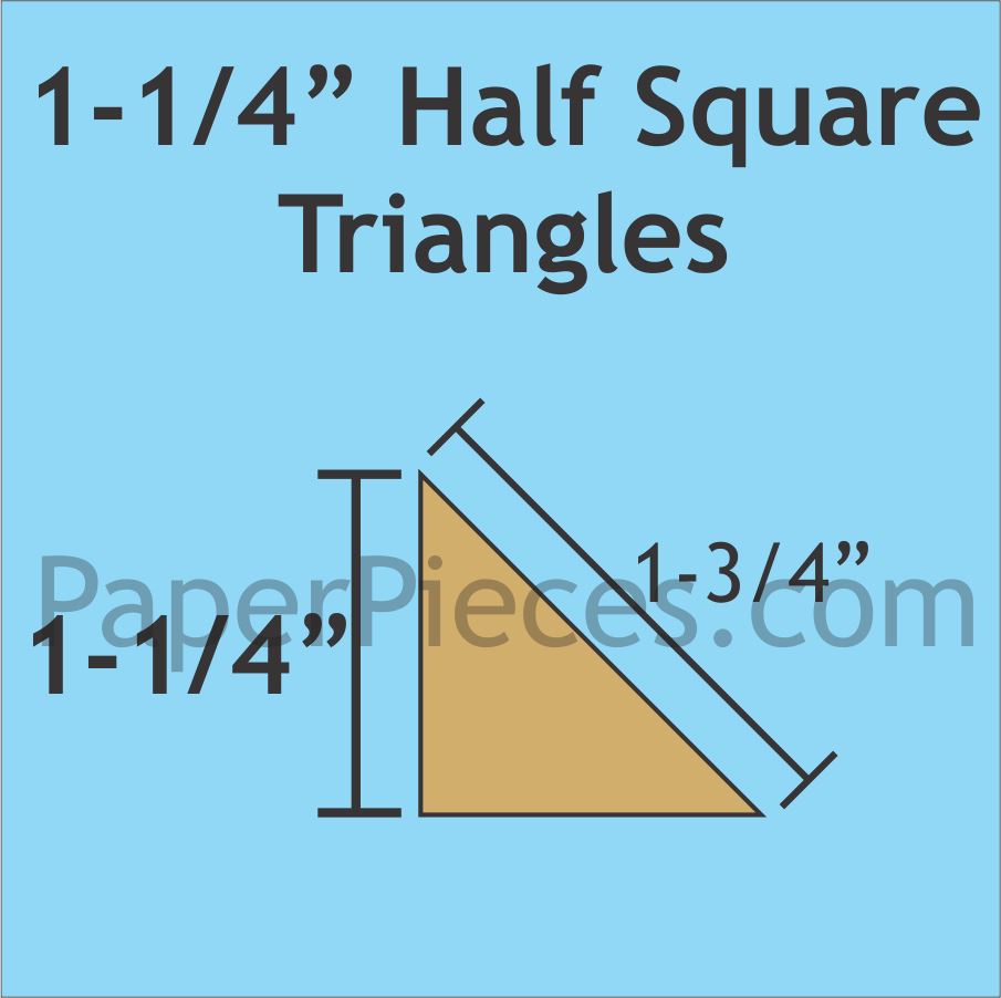 1-1/4" Half Square Triangles