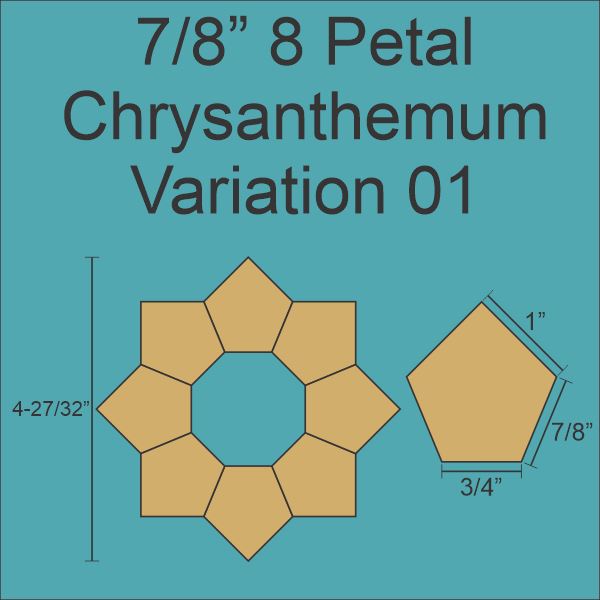 7/8" 8 Petal Chrysanthemum Variation 01