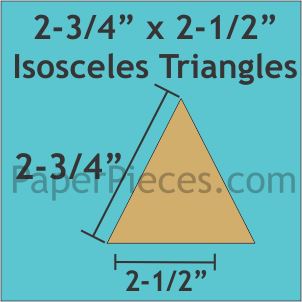 2-3/4" x 2-1/2" Isosceles Triangles