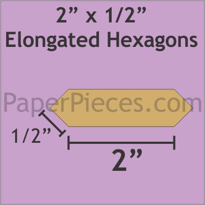 2" x 1/2" Elongated Hexagon