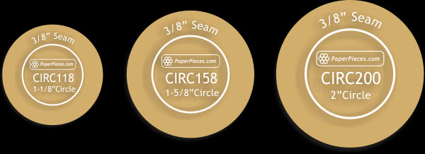 Assorted Circles:  1-1/8", 1-5/8", and 2" Circles