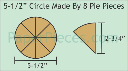 5-1/2" Diameter 8 Piece Pie Circles