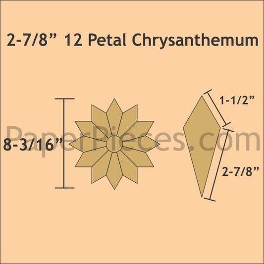 2-7/8" 12 Petal Chrysanthemums