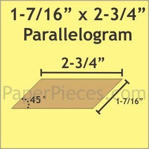 1-7/16" x 2-3/4" 45 Degree Parallelograms