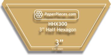 3" Half Hexagons