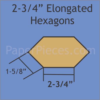 2-3/4" Elongated Hexagon