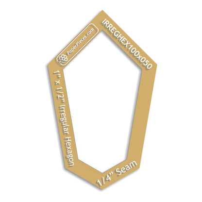 1" x 1/2" Irregular Hexagon