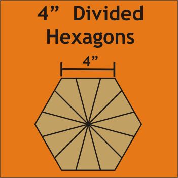 4" Divided Hexagons