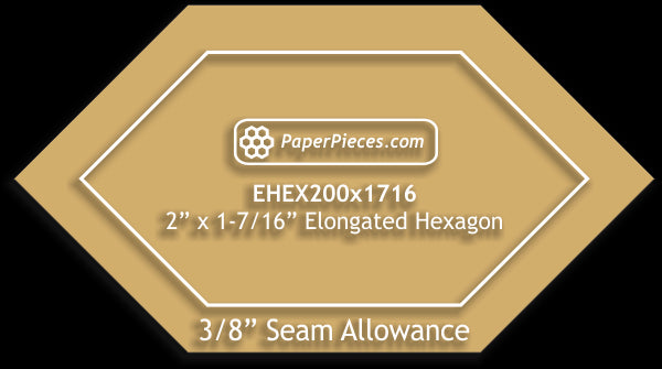 2" x 1-7/16" Elongated Hexagon
