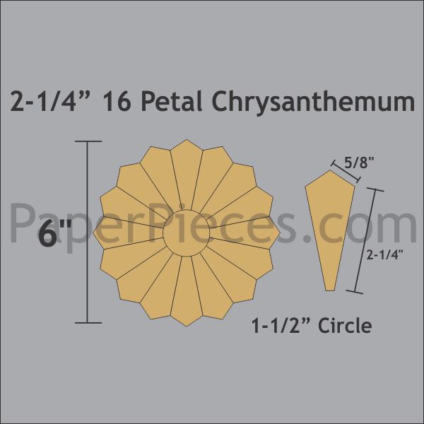 2-1/4" 16 Petal Chrysanthemums