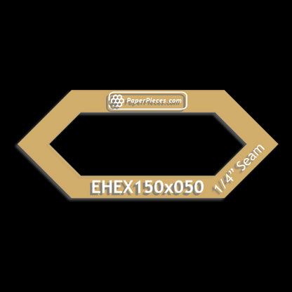 1-1/2" x 1/2" Elongated Hexagon