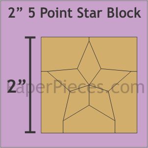 2" 5 Point Star Blocks