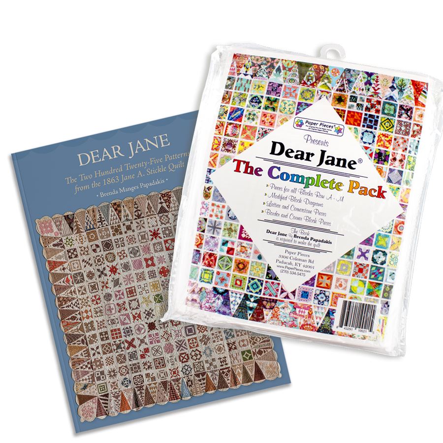 Dear Jane 25th Anniversary Edition Book and Complete Paper Piece Pack Bundle